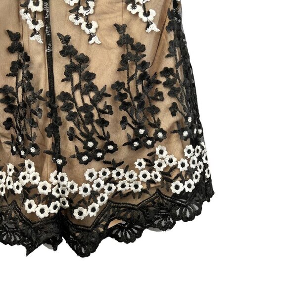 Aly Daly Womens Halter Racerback Floral Lace Romper Black/Multi L Cut Out - Picture 5 of 10